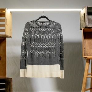 Grey & Sheer Cut Out Design Sweater